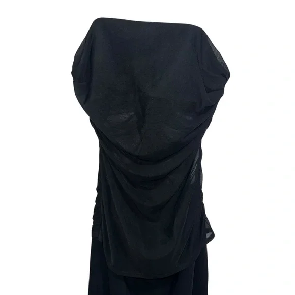 Amanda Uprichard X Revolve Myles Strapless Mesh Panel Maxi Dress Black - Picture 4 of 9